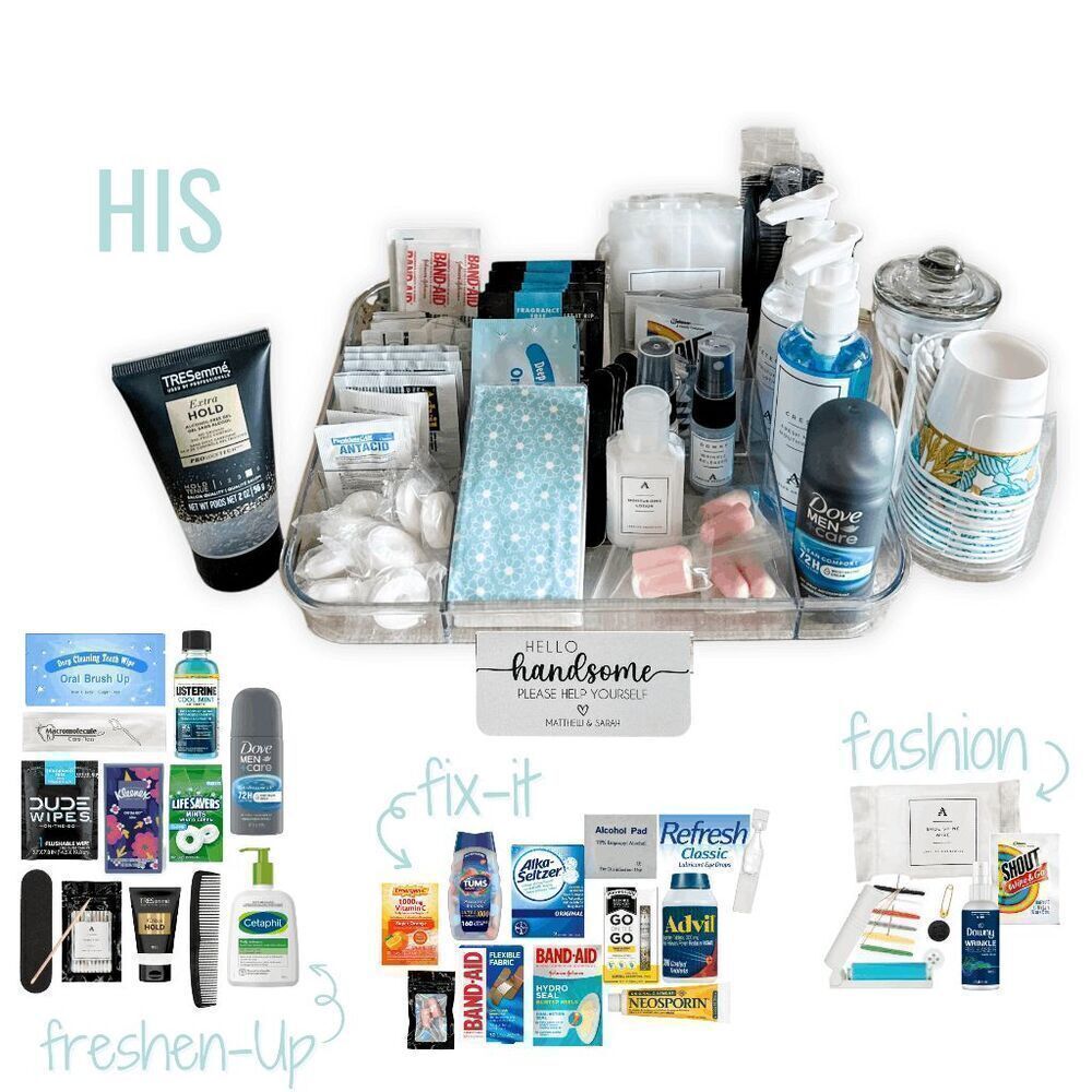 Made-To-Order Deluxe Wedding Bathroom Tray, His & Hers Bathroom Amenities, Weddi - Picture 3 of 6